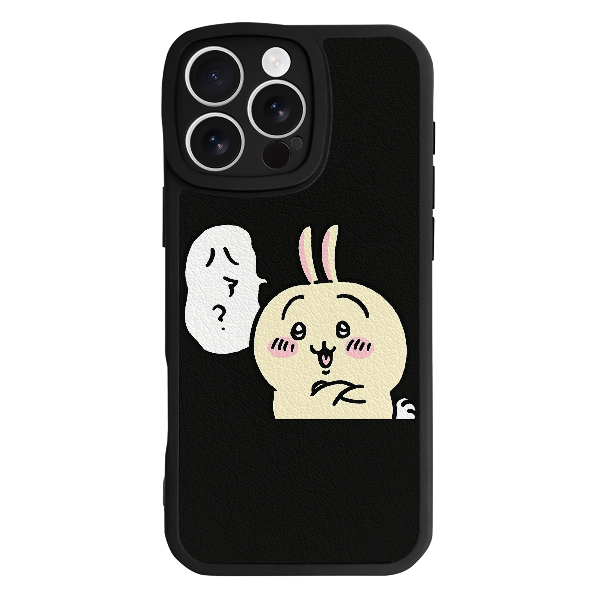 （画像用） ちいかわ うさぎ Chii-kawa usagi 【iPhone 16シリーズ対応】シリコンスマホケース（レザー調） 材質：シリコン